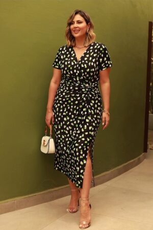 Vestido Midi Manga Curta