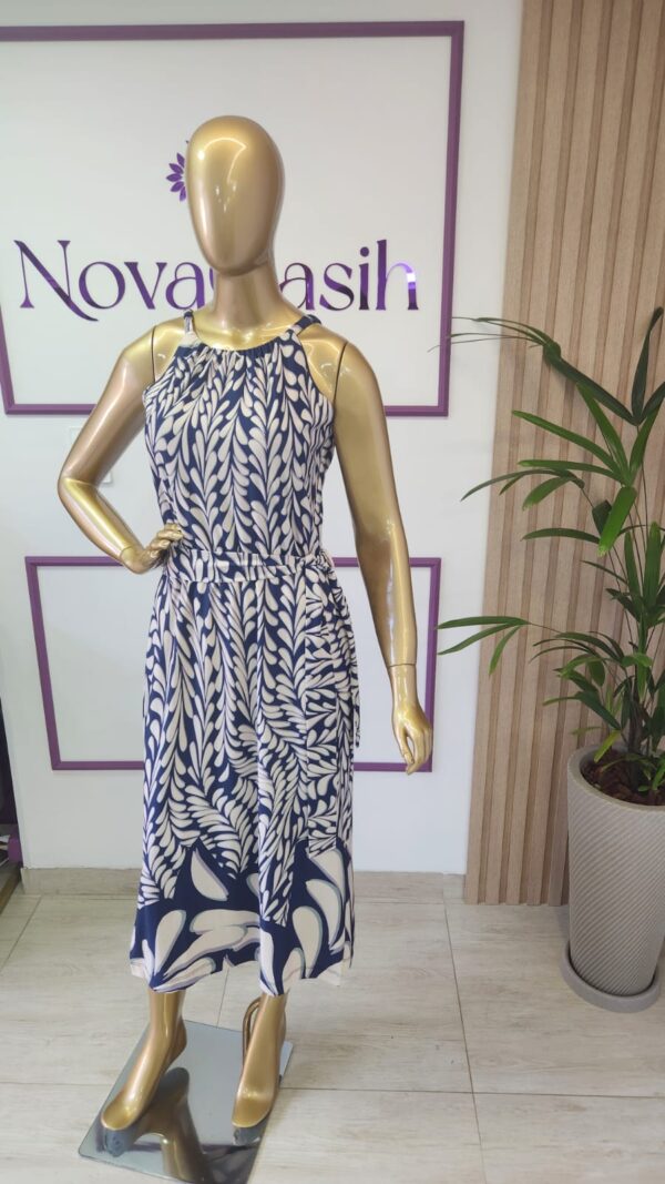 vestido midi alça fluity cinto estampa exclusiva look