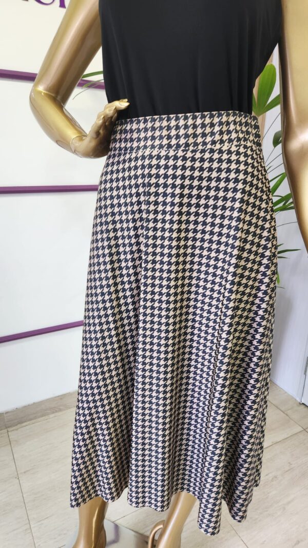 saia em pied poule fashion midi