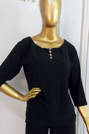 blusa preta com manga