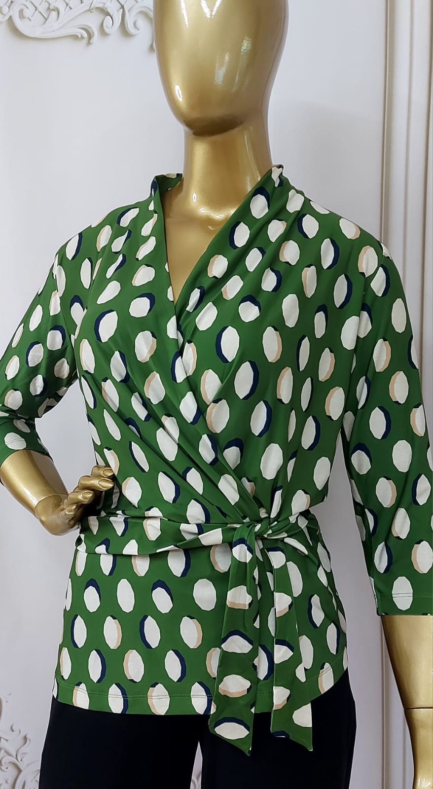 blusa estampa poá fluity com manga