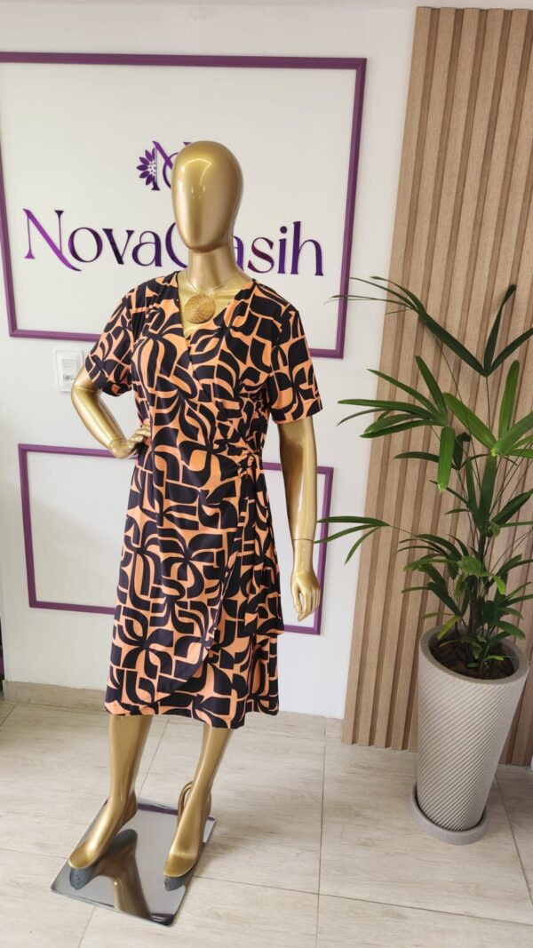vestido envelope curto look feminino