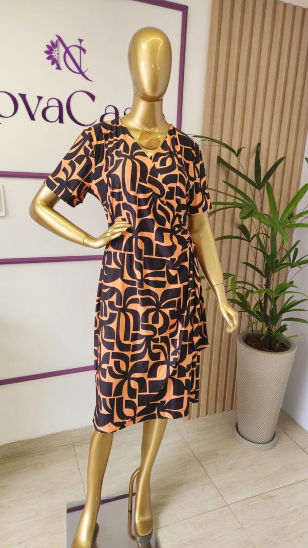 vestido envelope curto look feminino
