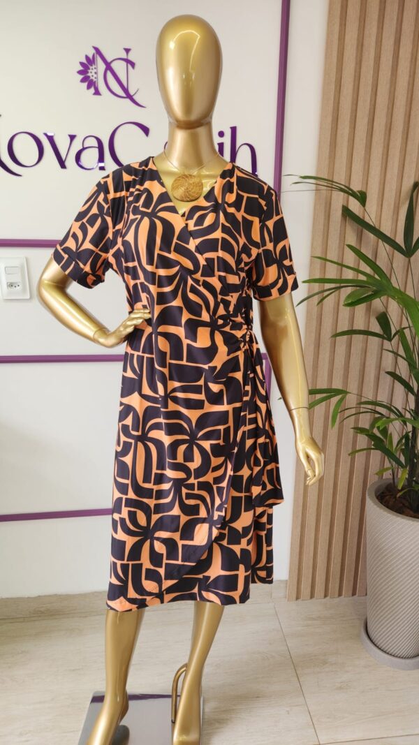 vestido envelope curto look feminino