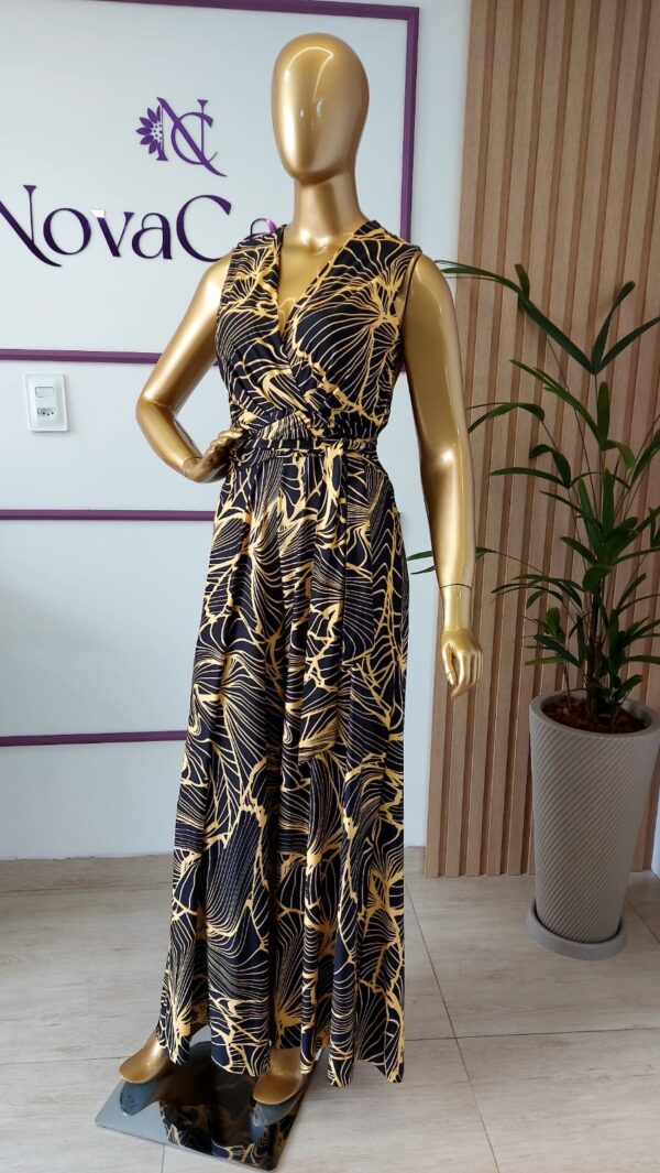 macacão em fluity fashion preto estampado