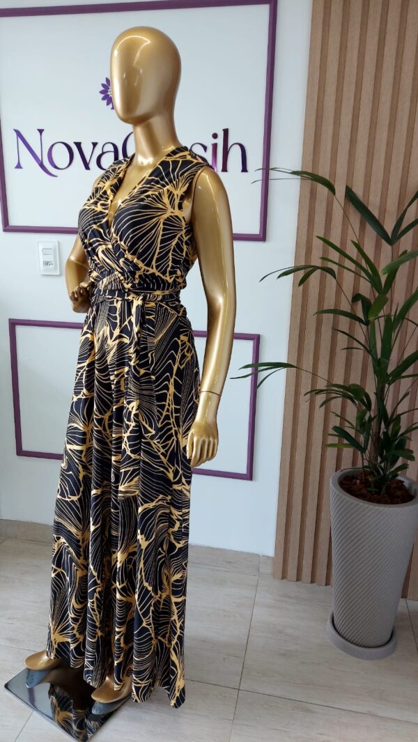 macacão em fluity fashion preto estampado