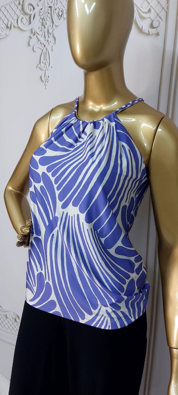 Blusa em Fluity de Alça com Maxi Colar Estampada - Imagem 2