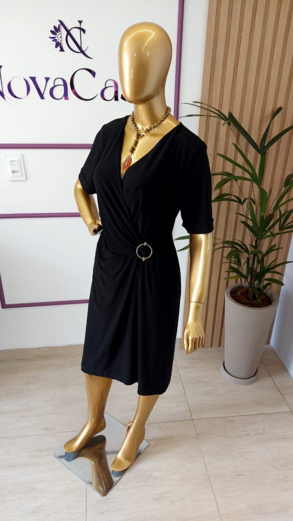 Vestido Cachecouer Preto com Fivela dourada - Imagem 5