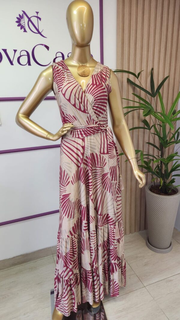 Vestido Longo em Fluity Venice Estampado Regata - Imagem 3
