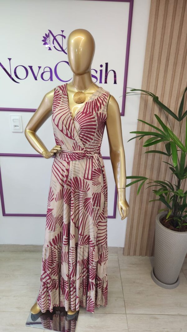 Vestido Longo em Fluity Venice Estampado Regata - Imagem 6