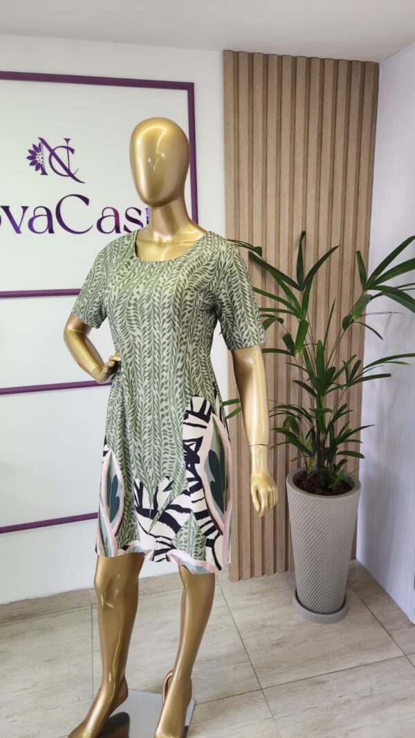 Vestido em Fluity Venice Túnica Estampado Verde - Imagem 5