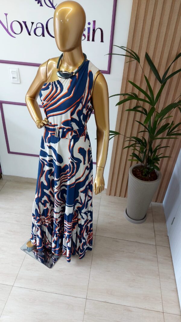 Vestido em Fluity Longo Um Ombro Só - Imagem 3