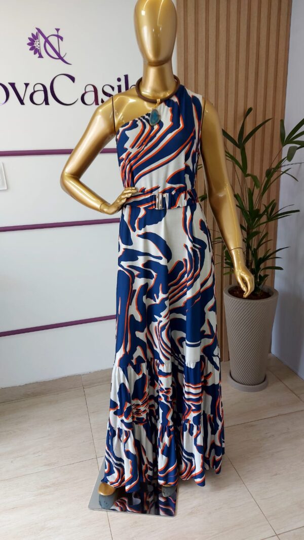 Vestido em Fluity Longo Um Ombro Só - Imagem 5