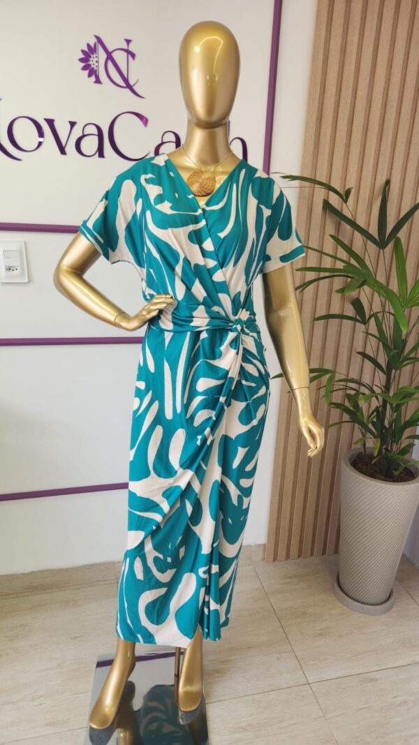 Vestido Midi em Fluity Estampado com Franzido, Agnes. - Imagem 3