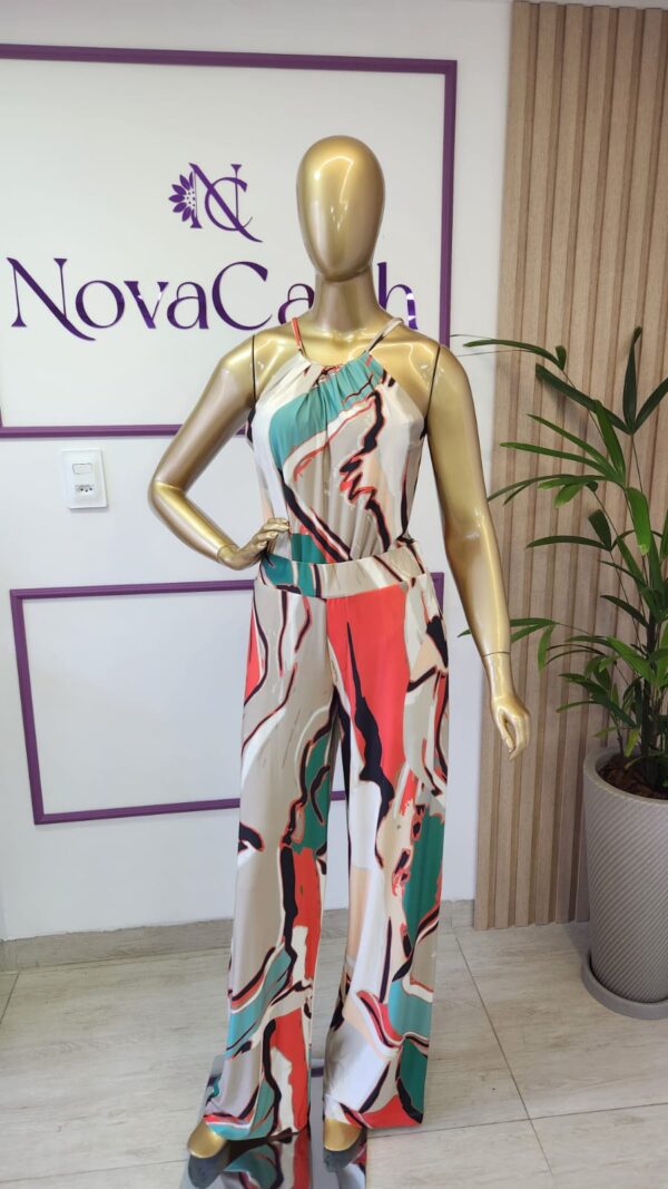 Conjunto Calça e Blusa com Maxicolar em Fluity