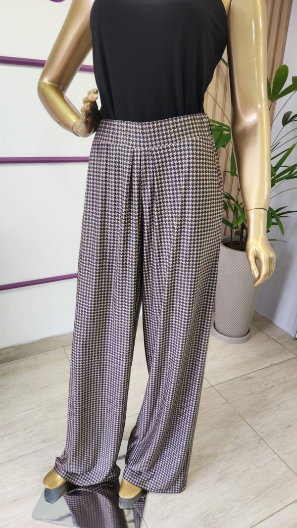 Calça Pantalona Pied de Poule em Fluity - Imagem 2