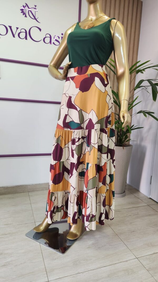 Saia Longa em Fluity Estampada Três Marias