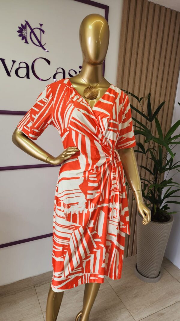 Vestido Cachecouer Laranja Estampado Fluity - Imagem 2
