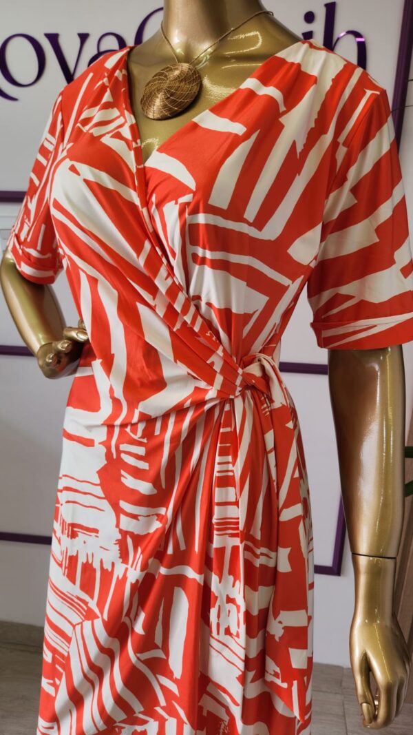 Vestido Cachecouer Laranja Estampado Fluity - Imagem 4
