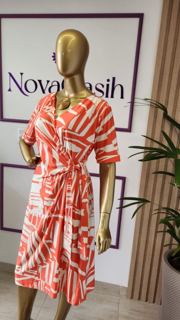 Vestido Cachecouer Laranja Estampado Fluity