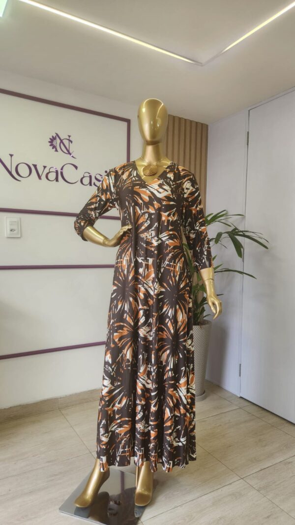 Vestido Longo manga 3/4 - Imagem 5