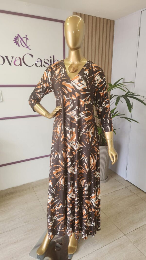 Vestido Longo manga 3/4 - Imagem 6