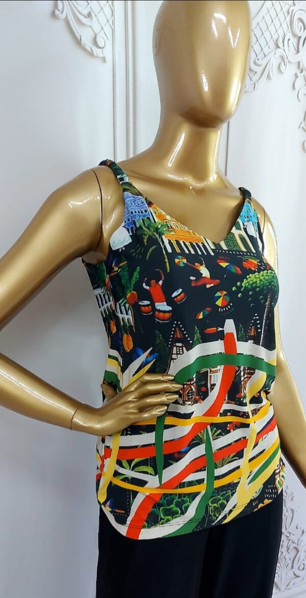 Blusa em Fluity Venice Meu Brasil