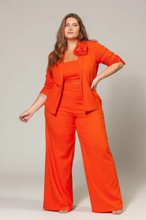 conjunto plus size orange elenir