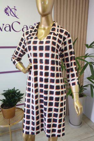 vestido curto túnica gola camisa fashion