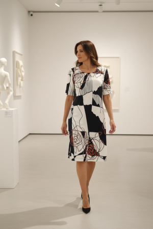 vestido tunica estampado